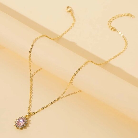 Gold Rhinestone Chain Necklace 3/$30 - Picture 1 of 2